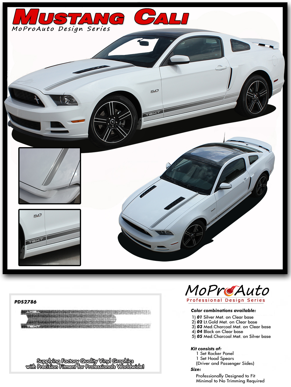 CALIFORNIA SPECIAL ROCKER GT/CS Ford Mustang - MoProAuto Pro Design Series Vinyl Graphics and Decals Kit