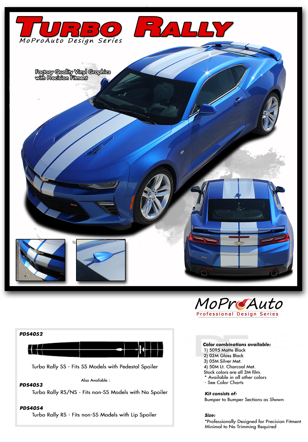 2016 2017 2018 Chevy SS RS Camaro TURBO SPORT Bumper to Bumper Indy Vinyl Graphics Kits, Decals, Stripes