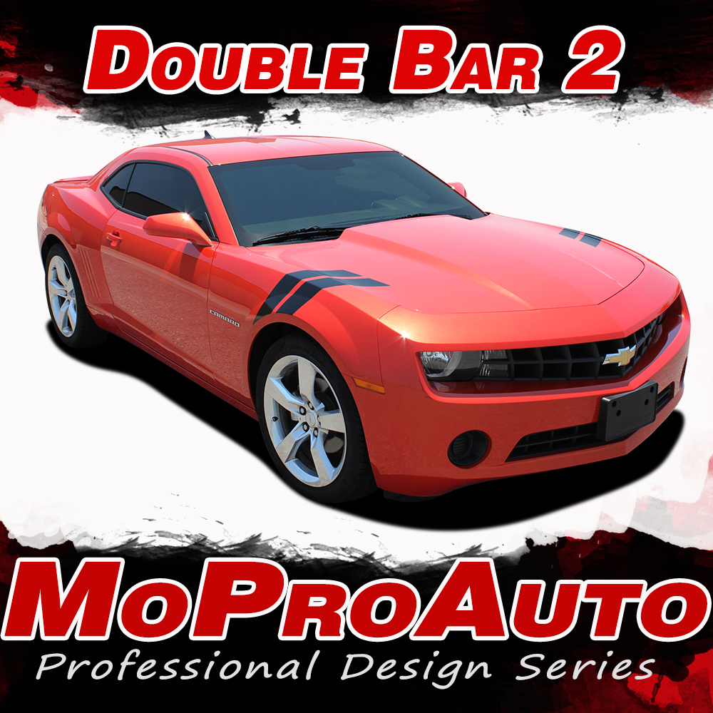 2014-2015 Double Bar Hash Marks Chevy Camaro Vinyl Graphics Kits, Decals, Stripes by MoProAuto