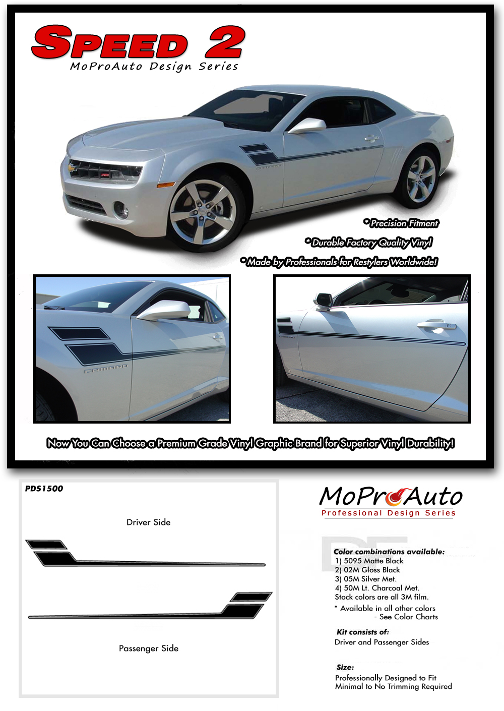 2014-2015 Speed Chevy Camaro Vinyl Graphics Kits, Decals, Stripes by MoProAuto
