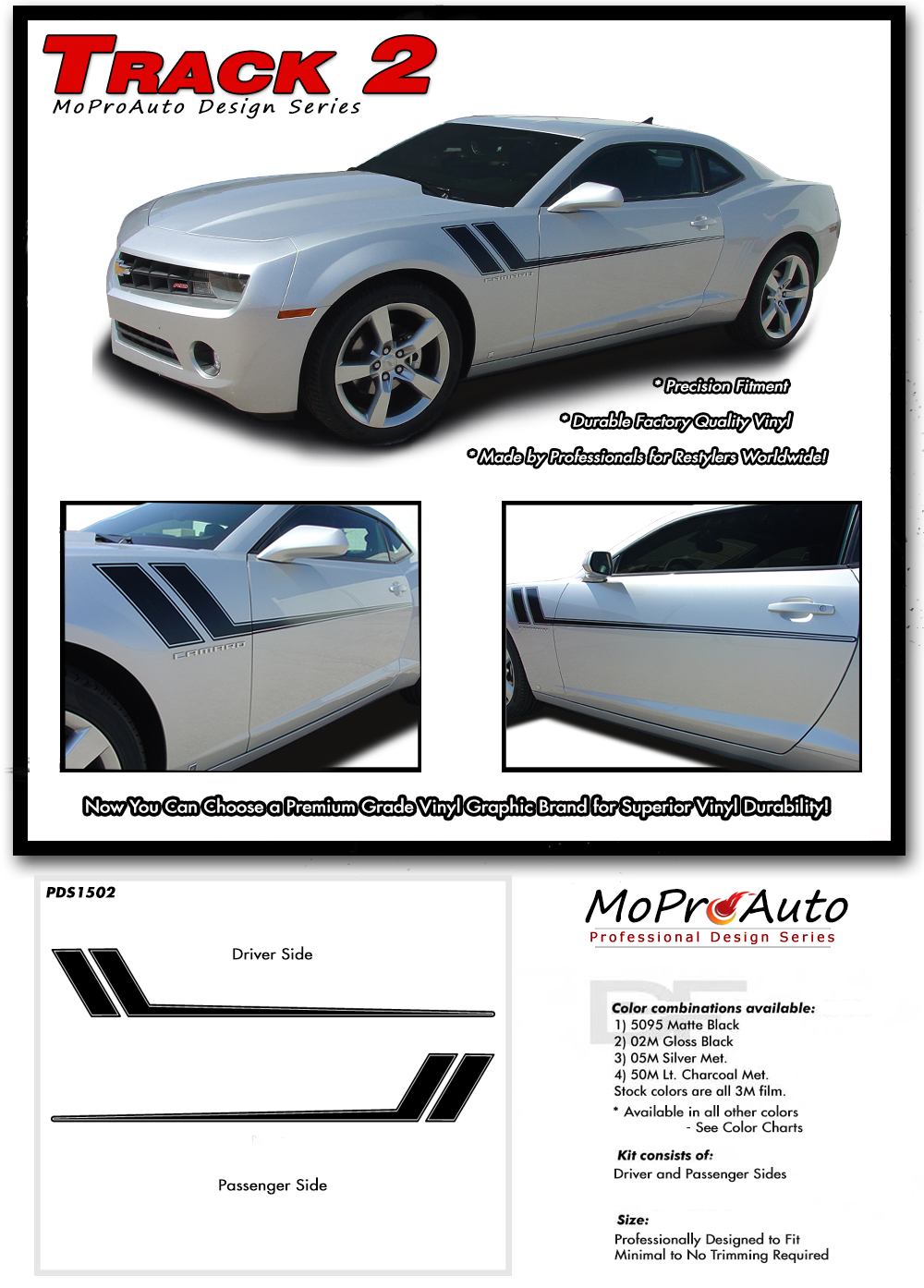 2014-2015 Track Chevy Camaro Vinyl Graphics Kits, Decals, Stripes by MoProAuto