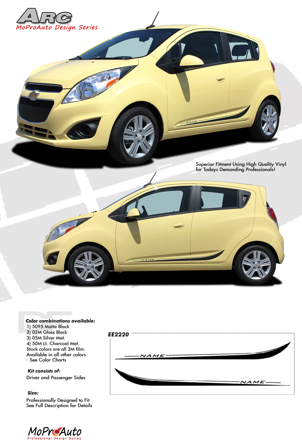 CHEVY SPARK Vinyl Graphics, Stripes and Decals Set