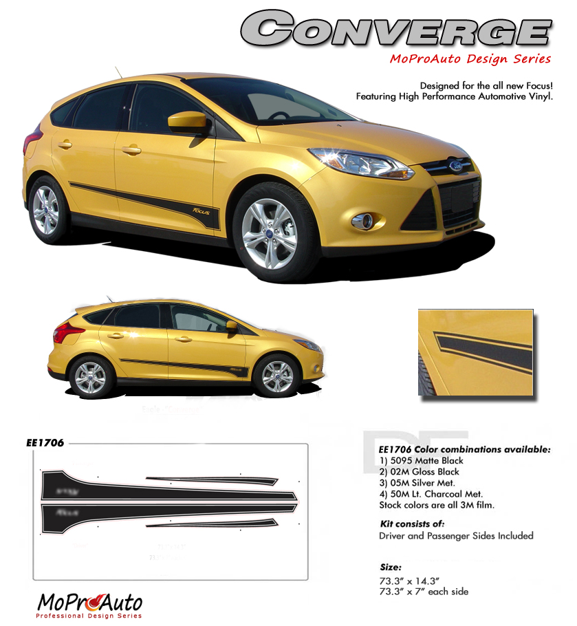CONVERGE Ford Focus Vinyl Graphics, Stripes and Decals Set