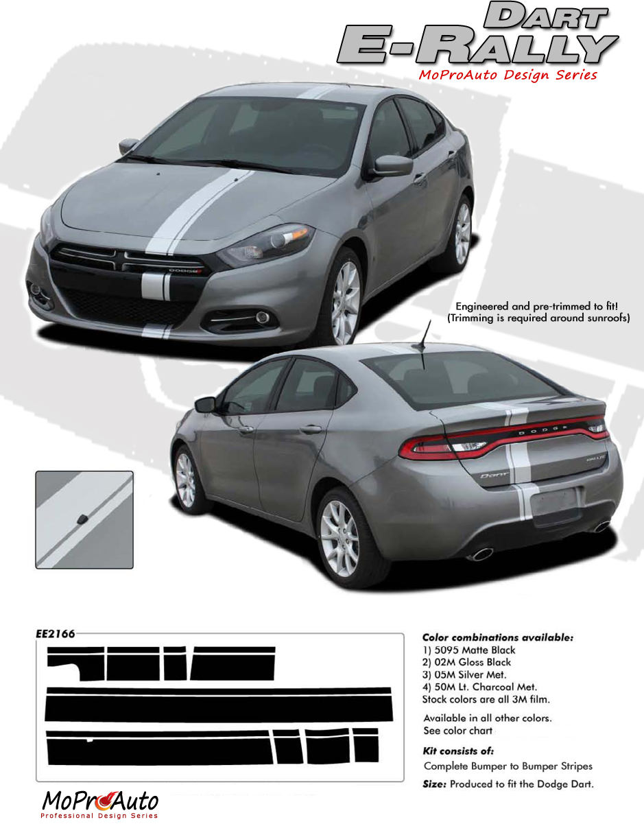 Dodge Dart EURO RALLY RACING STRIPES Vinyl Graphics, Stripes and Decals Kit