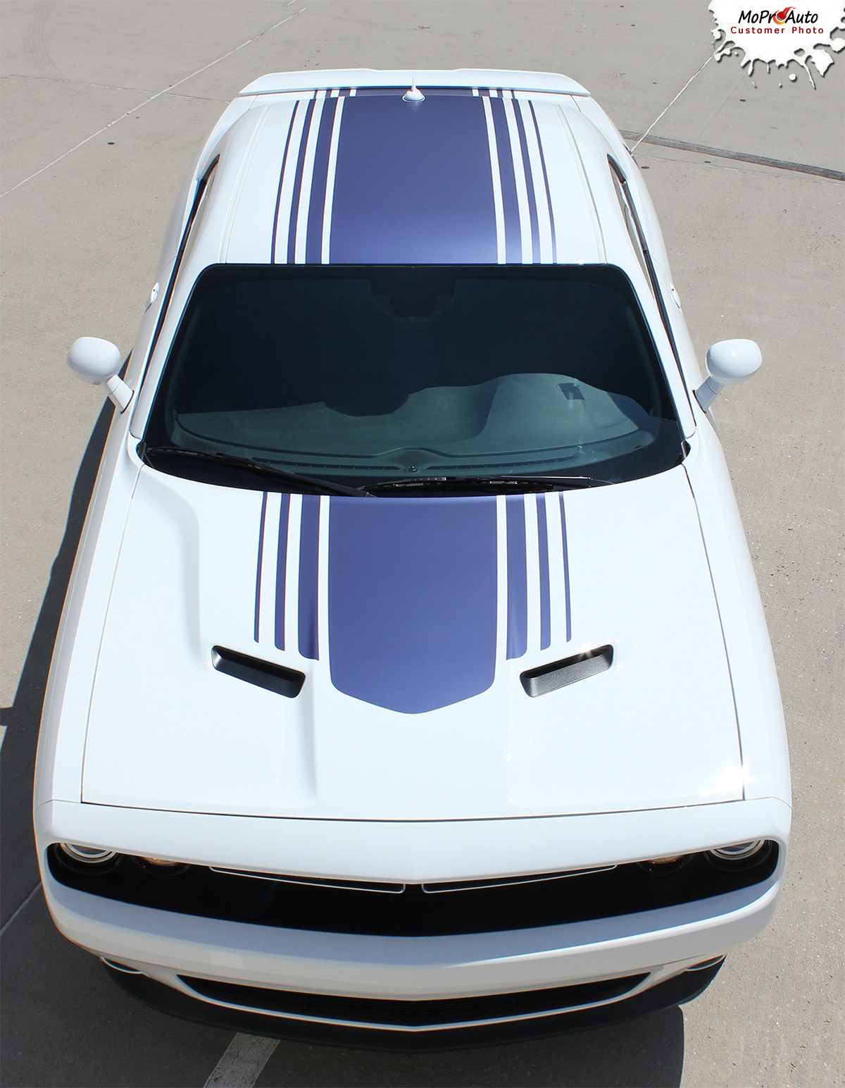 Dodge Challenger Shaker Hood Roof Strobe Factory OEM Style Stripes 2015, 2016, 2017, 2018, 2019, 2020, 2021, 2022, 2023 Decals Vinyl Graphic