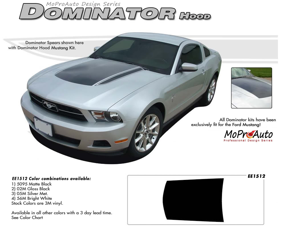 BOSS DOMINATOR Hood Ford Mustang - MoProAuto Pro Design Series Vinyl Graphics and Decals Kit