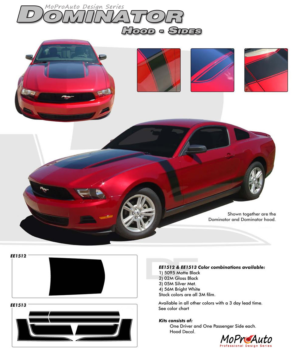 Boss Dominator Ford Mustang - MoProAuto Pro Design Series Vinyl Graphics, Stripes and Decals Kit