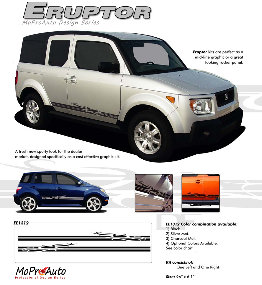 ERUPTOR - MoProAuto Pro Design Series Vinyl Graphics and Decals Kit