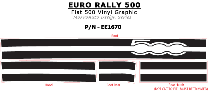 2011 2012 2013 2014 2015 2016 2017 EURO RALLY : Fiat 500 Abarth Vinyl Graphics Kit