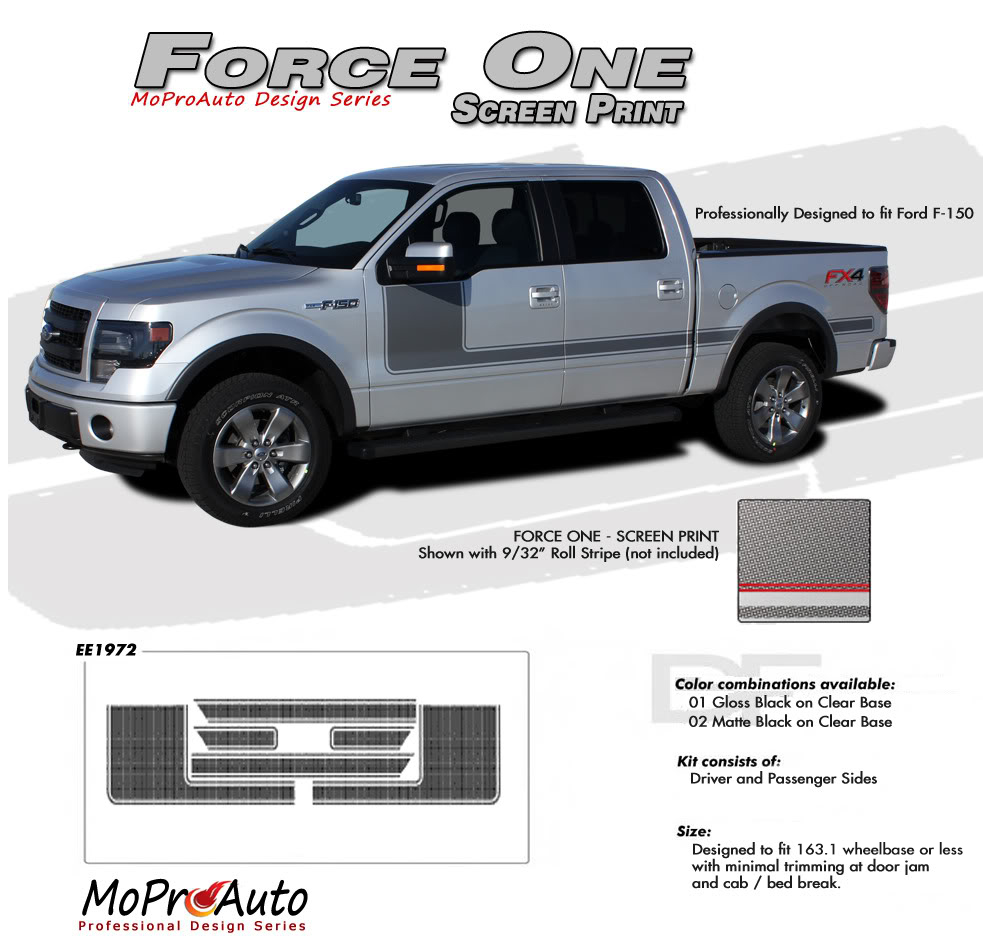 Force One Ford F-Series F-150 Appearance Package Vinyl Graphics and Decals Kit by MoProAuto Pro Design Series
