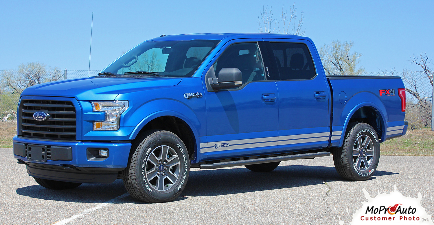 2015, 2016, 2017, 2018, 2019, 2020, 2021, 2022, 2023, 2024 Ford F-Series F-150 ROCKER ONE MoProAuto Pro Design Series Vinyl Graphics and Decals Kit