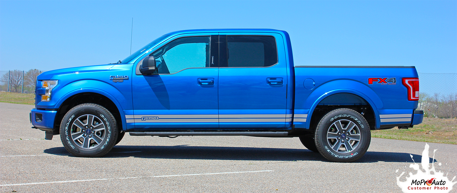 2015, 2016, 2017, 2018, 2019, 2020, 2021, 2022, 2023 Ford F-Series F-150 ROCKER ONE MoProAuto Pro Design Series Vinyl Graphics and Decals Kit
