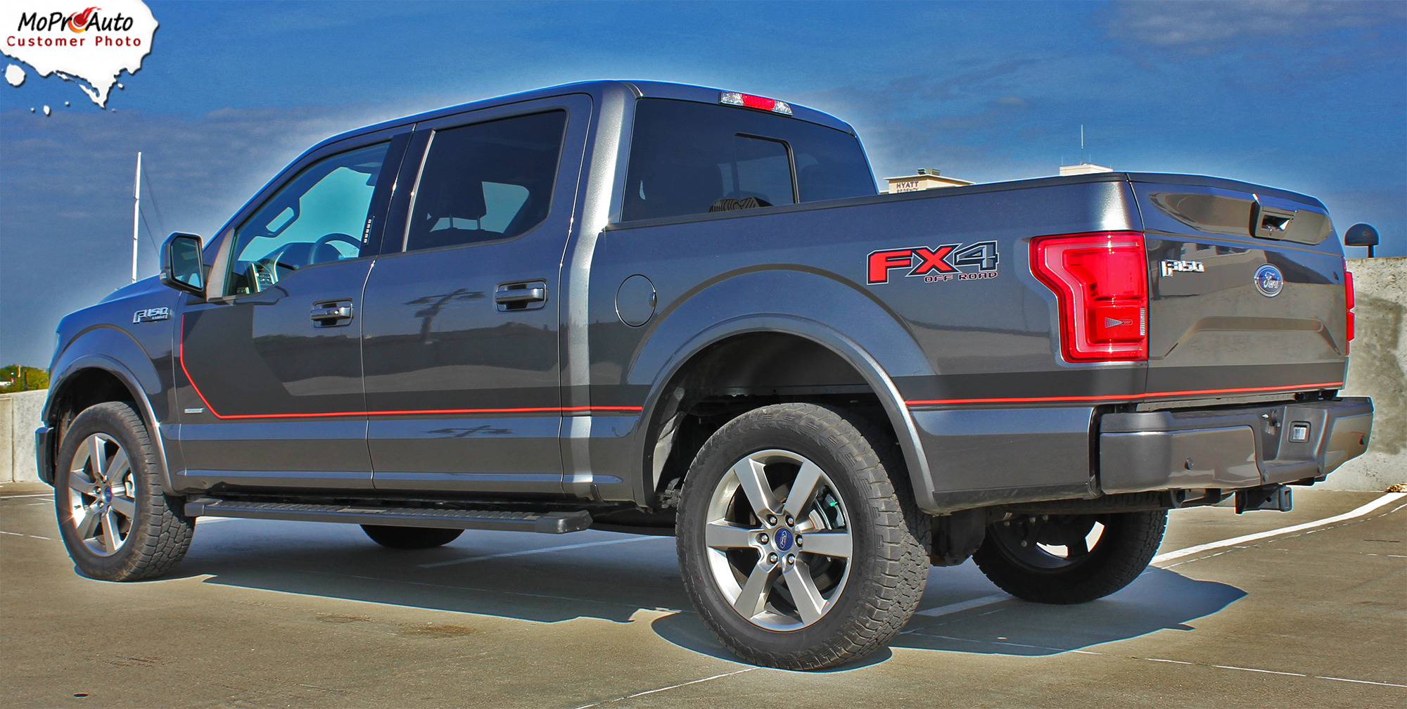 2021, 2022, 2023 Sideline Special Edition Ford F-Series F-150 Door Hockey Stick Appearance Package Vinyl Graphics and Decals Kit by MoProAuto Pro Design Series