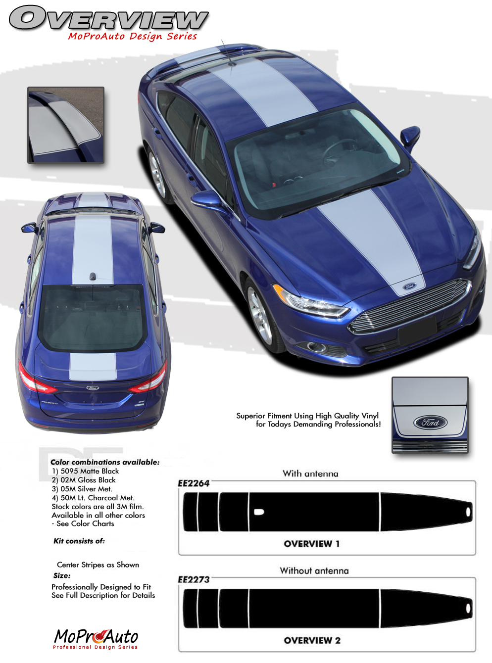 Ford Fusion OVERVIEW Vinyl Graphics, Stripes and Decals Set by MoProAuto