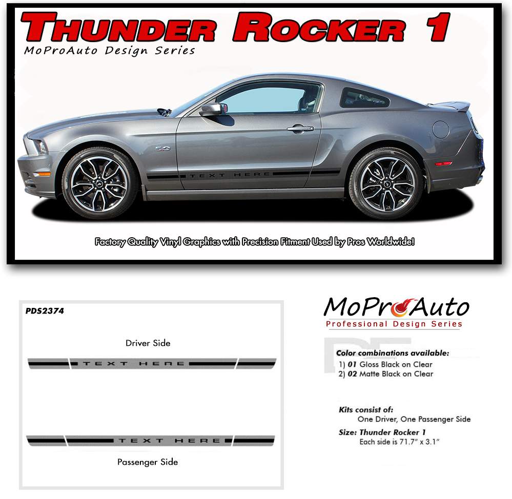 Thunder Rocker GT Ford Mustang - MoProAuto Pro Design Series Vinyl Graphics and Decals Kit
