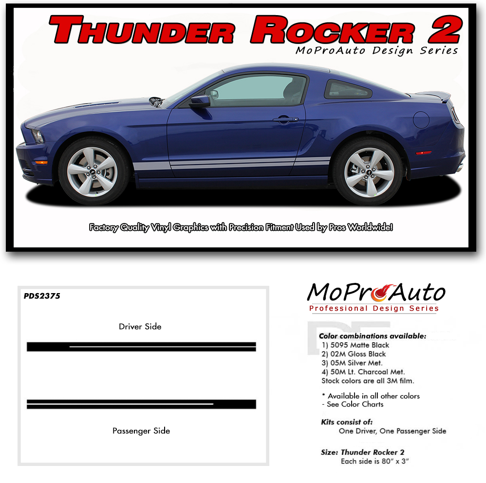 THUNDER ROCKER GT Ford Mustang - MoProAuto Pro Design Series Vinyl Graphics and Decals Kit