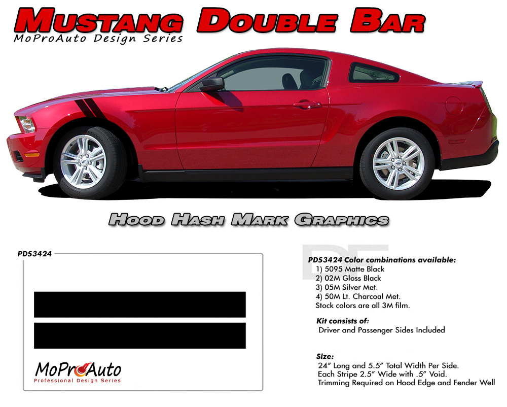 MUSTANG DOUBLE BAR Ford Mustang - MoProAuto Pro Design Series Vinyl Graphics and Decals Kit