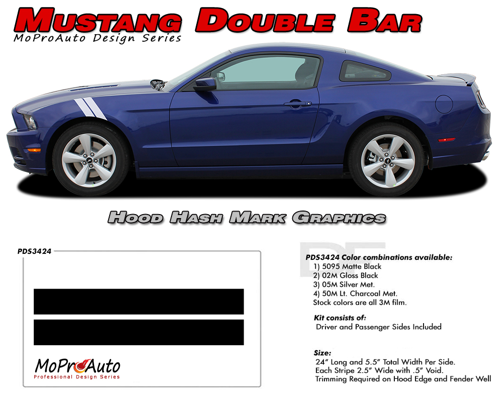 MUSTANG DOUBLE BAR Ford Mustang - MoProAuto Pro Design Series Vinyl Graphics and Decals Kit