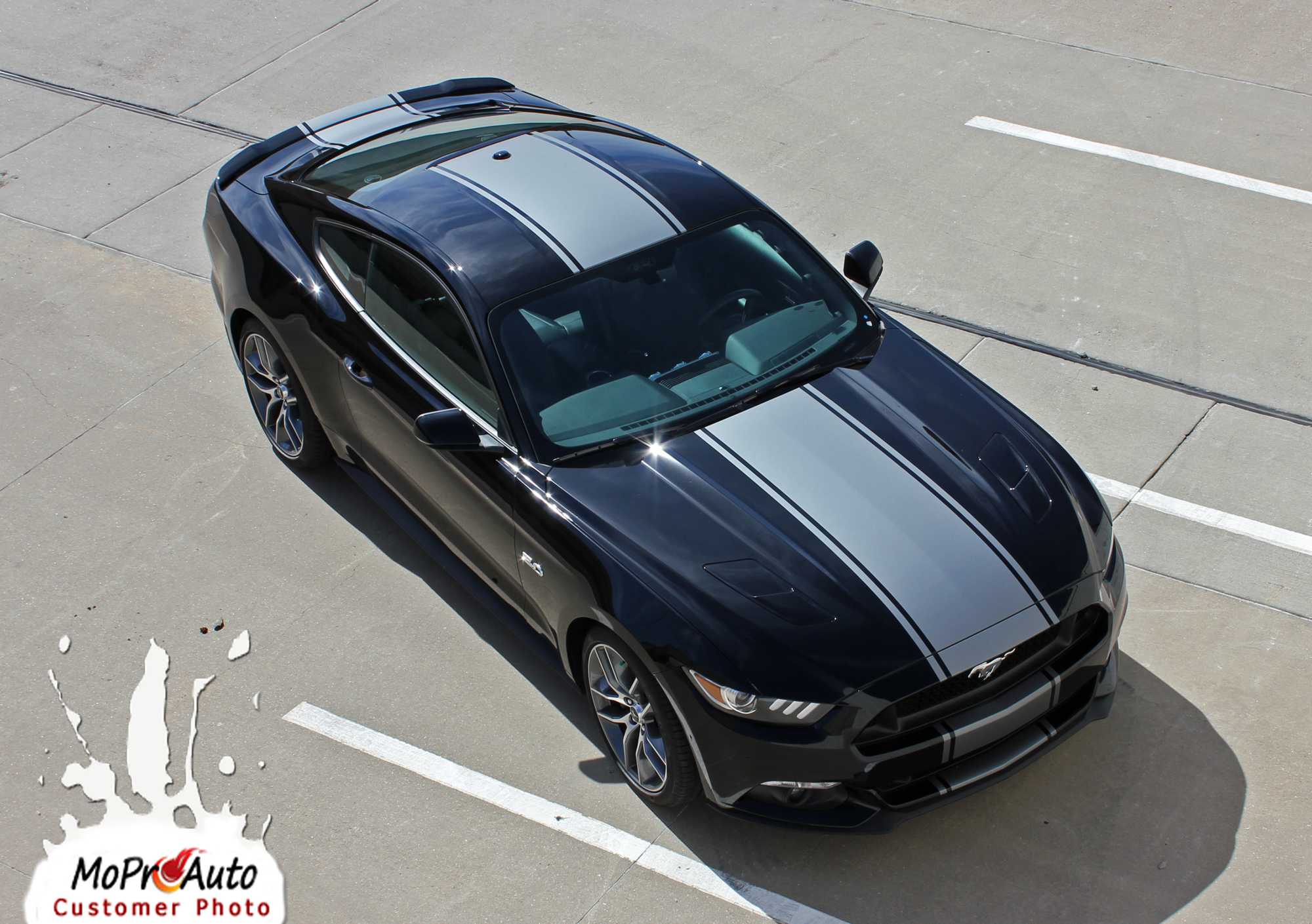 2015 2016 2017 Contender Bumper tp Bumper Hood Roof Trunk Racing Stripes for Ford Mustang - MoProAuto Pro Design Series Vinyl Graphics, Stripes and Decals Kit