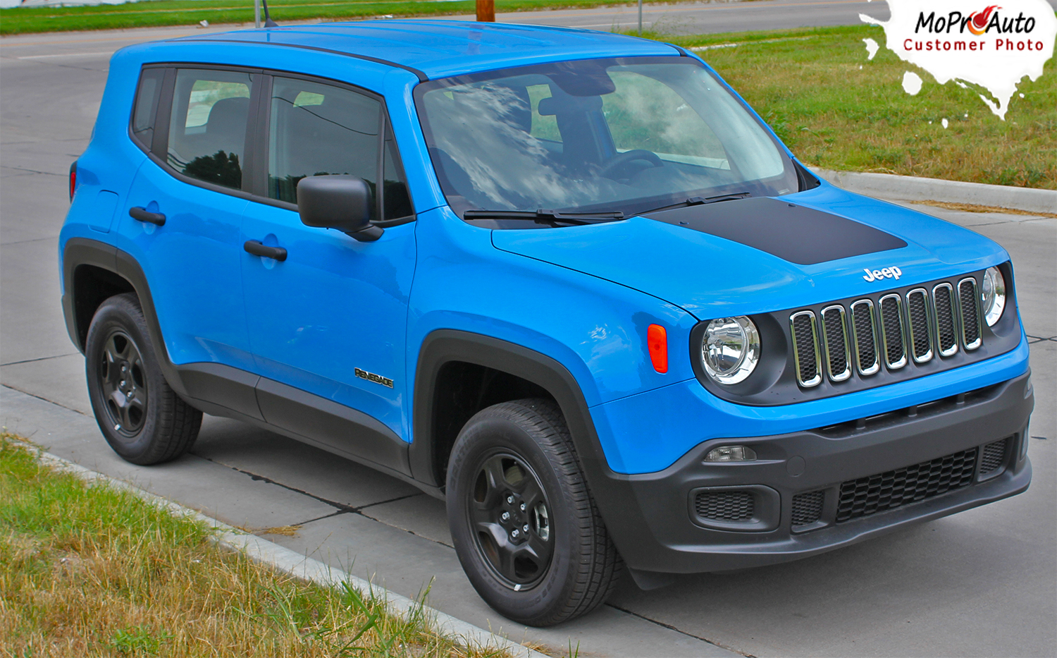 RENEGADE HOOD Jeep Renegade Hood Graphic - MoProAuto Pro Design Series Vinyl Graphics, Stripes and Decals Kit