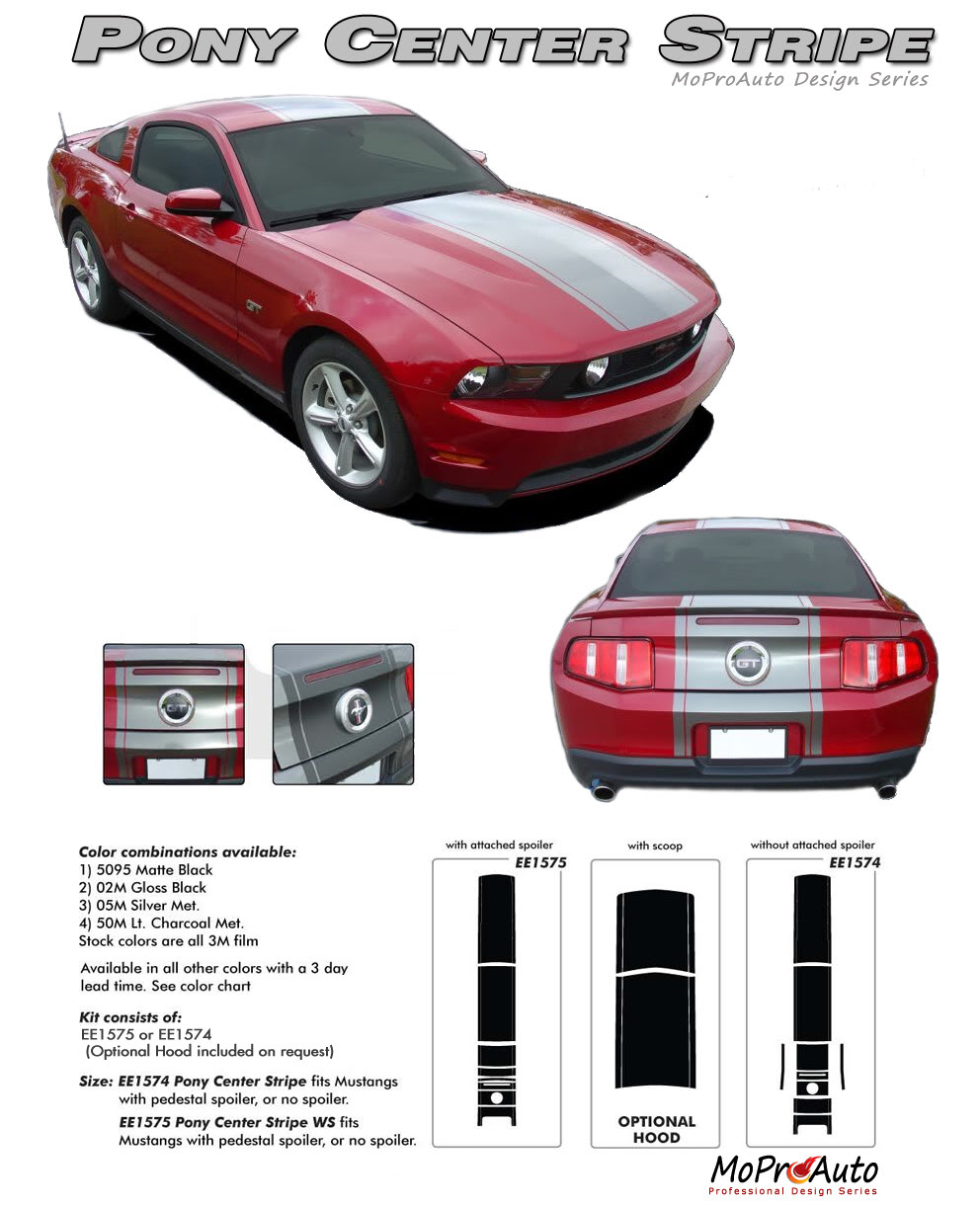 PONY CENTER OEM SUPER SNAKE STYLE Ford Mustang - MoProAuto Pro Design Series Vinyl Graphics, Stripes and Decals Kit