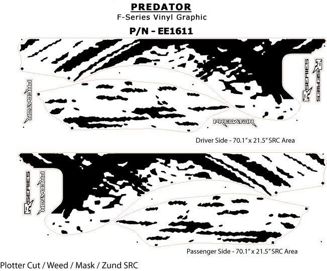 PREDATOR : 2009 2010 2011 2012 2013 2014 Ford F-Series "Raptor" Style Vinyl Graphics and Decals Kit MoProAuto Pro Design Series Vinyl Graphics and Decals Kit