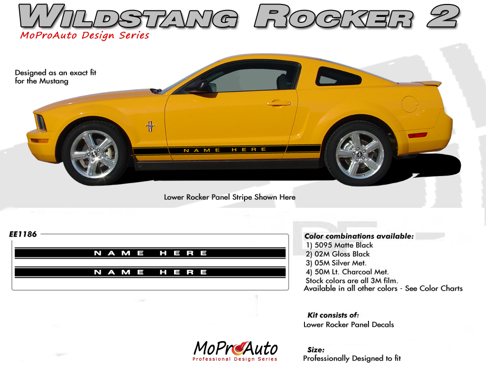 WILDSTANG ROCKER Ford Mustang - MoProAuto Pro Design Series Vinyl Graphics and Decals Kit
