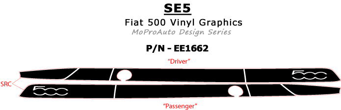 2011 2012 2013 2014 2015 2016 2017 SE 5 : Fiat 500 Abarth Vinyl Graphics Kit