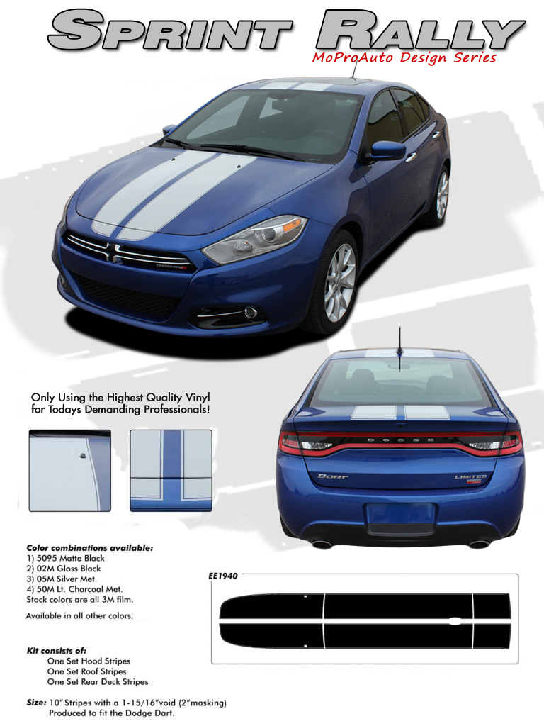 Dodge Dart SPRINT RALLY RACING STRIPES Vinyl Graphics, Stripes and Decals Kit