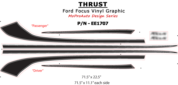 THRUST Ford Focus Vinyl Graphics, Stripes and Decals Set by MoProAuto