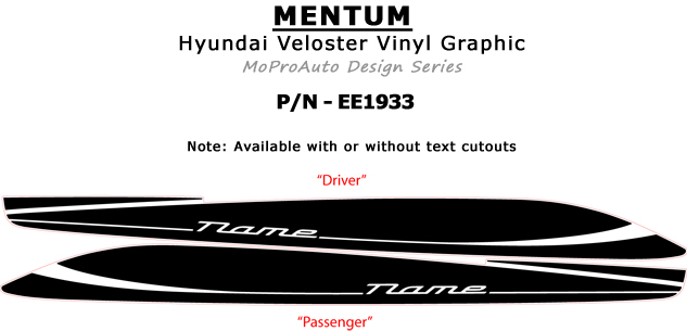: Vinyl Graphic Stripes Decal Kit 2011 2012 2013 2014 2015 2016 2017 2018 Hyundai Veloster - Vinyl Graphics, Stripes and Decals Kit by MoProAuto