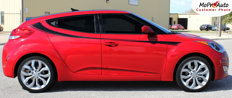 Relay Vinyl Graphics Kit Engineered to fit the 2011 2012 2013 2014 2015 2016 2017 Hyundai Veloster - Vinyl Graphics, Stripes and Decals Kit by MoProAuto