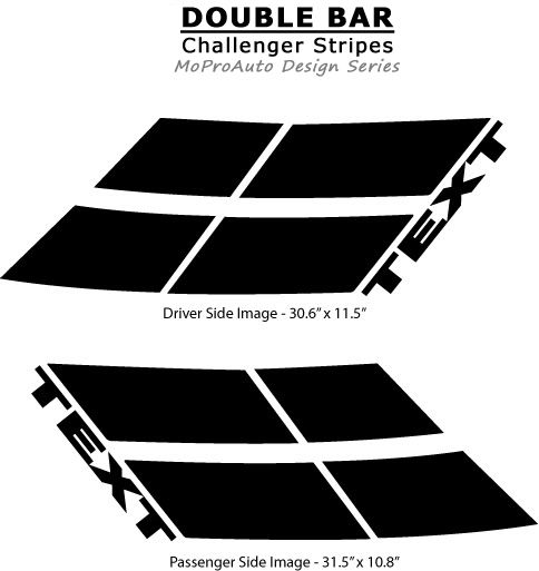 DOUBLE BAR HASH STRIPES Dodge Challenger Vinyl Graphics, Stripes and Decals Set