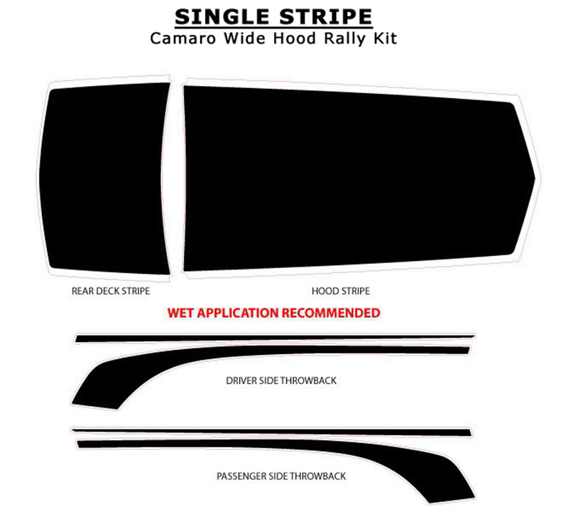 2010 2011 2012 2013 Chevy Camaro SINGLE WIDE Vinyl Graphics, Stripes and Decals Kits