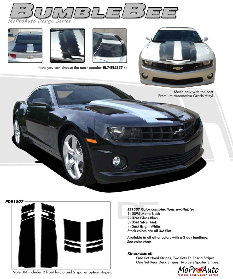 Chevy Camaro Bumblebee Vinyl Graphics, Stripes and Decals Set by MoProAuto