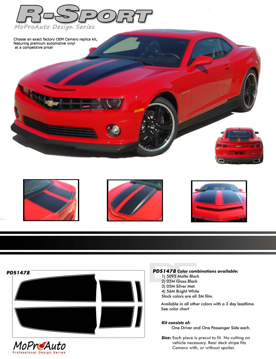 2010 2011 2012 2013 R-SPORT Chevy Camaro RALLY SPORT OEM STYLE Vinyl Graphics, Stripes and Decals Set