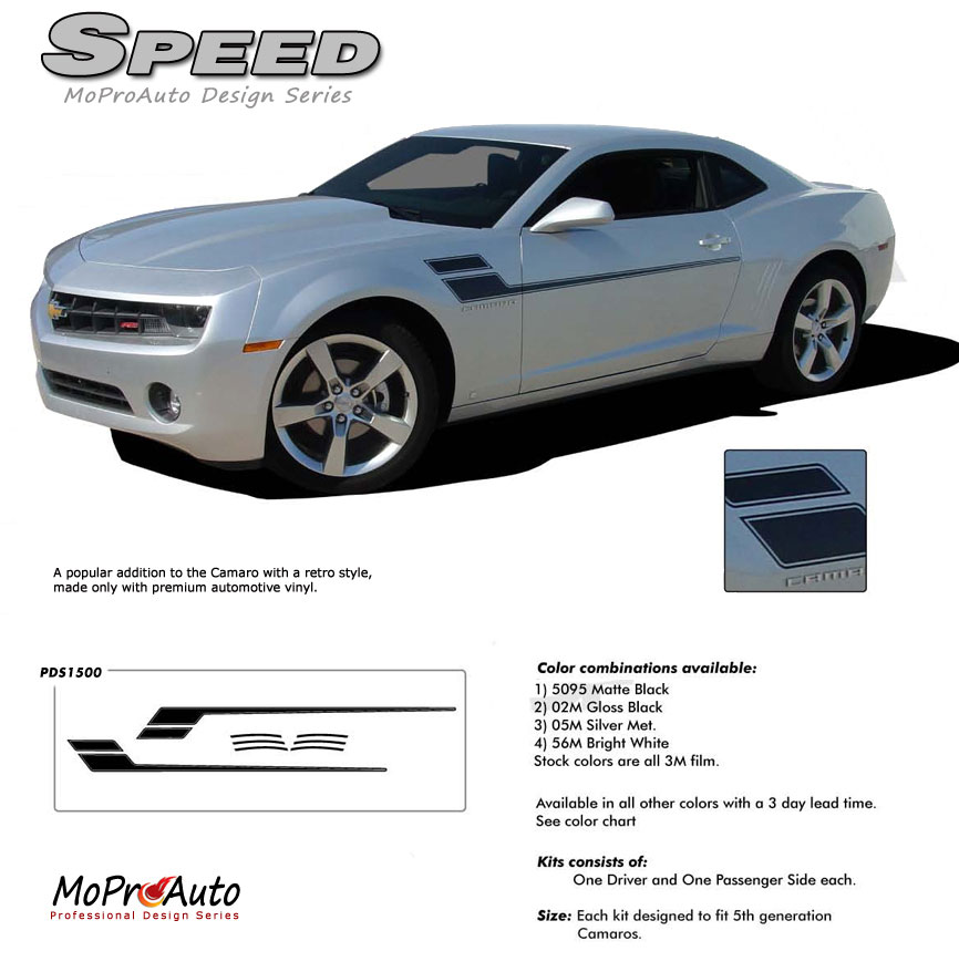 Chevy Camaro SPEED Side Vinyl Graphics, Stripes and Decals Set