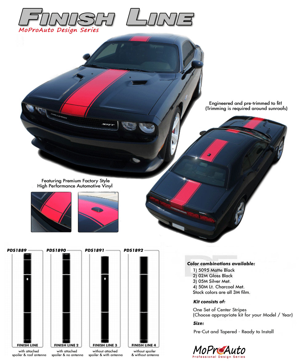 Dodge Challenger FINISH LINE RALLY Vinyl Graphics, Stripes and Decals Set