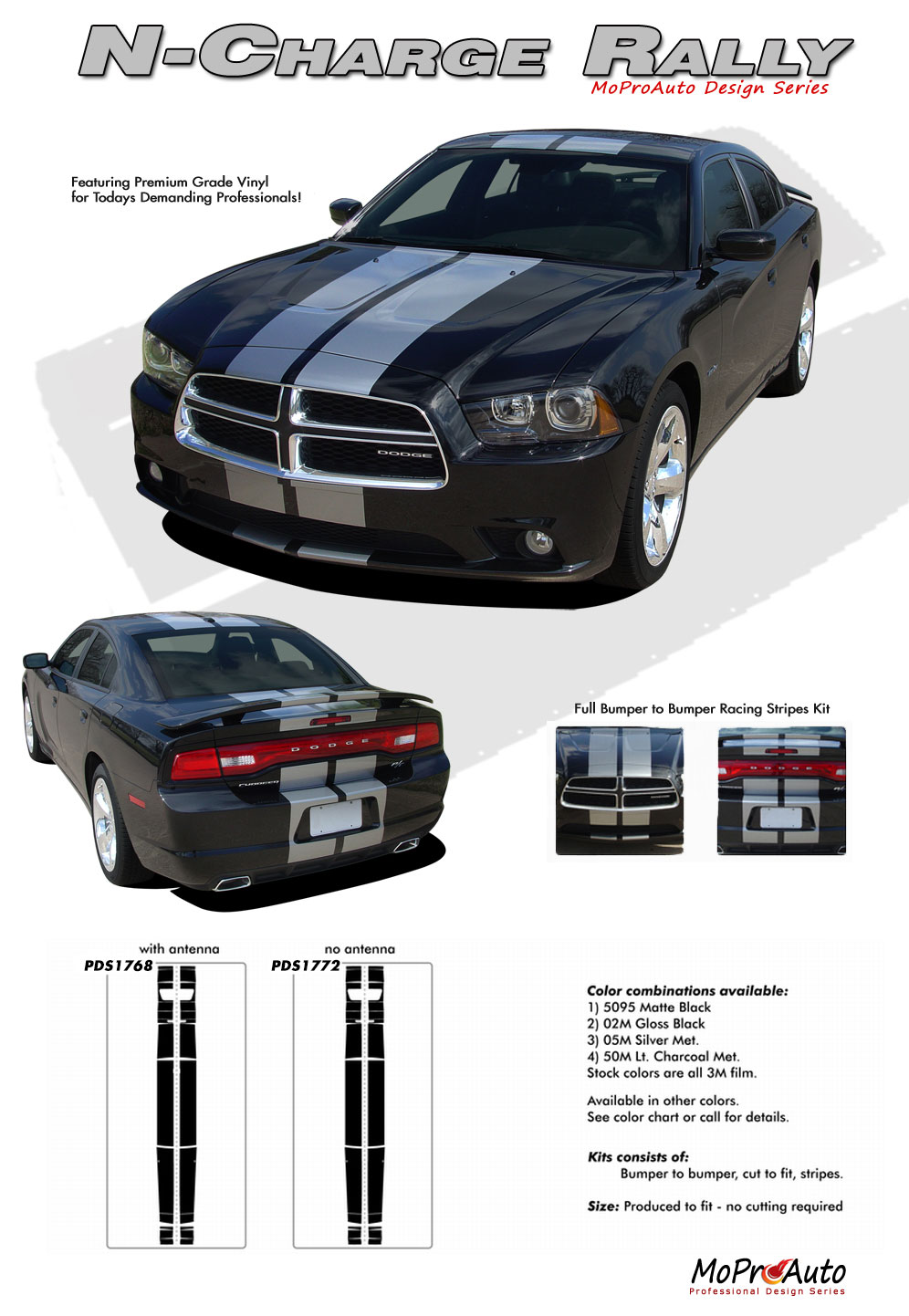 DODGE CHARGER Vinyl Graphics, Stripes and Decals Set