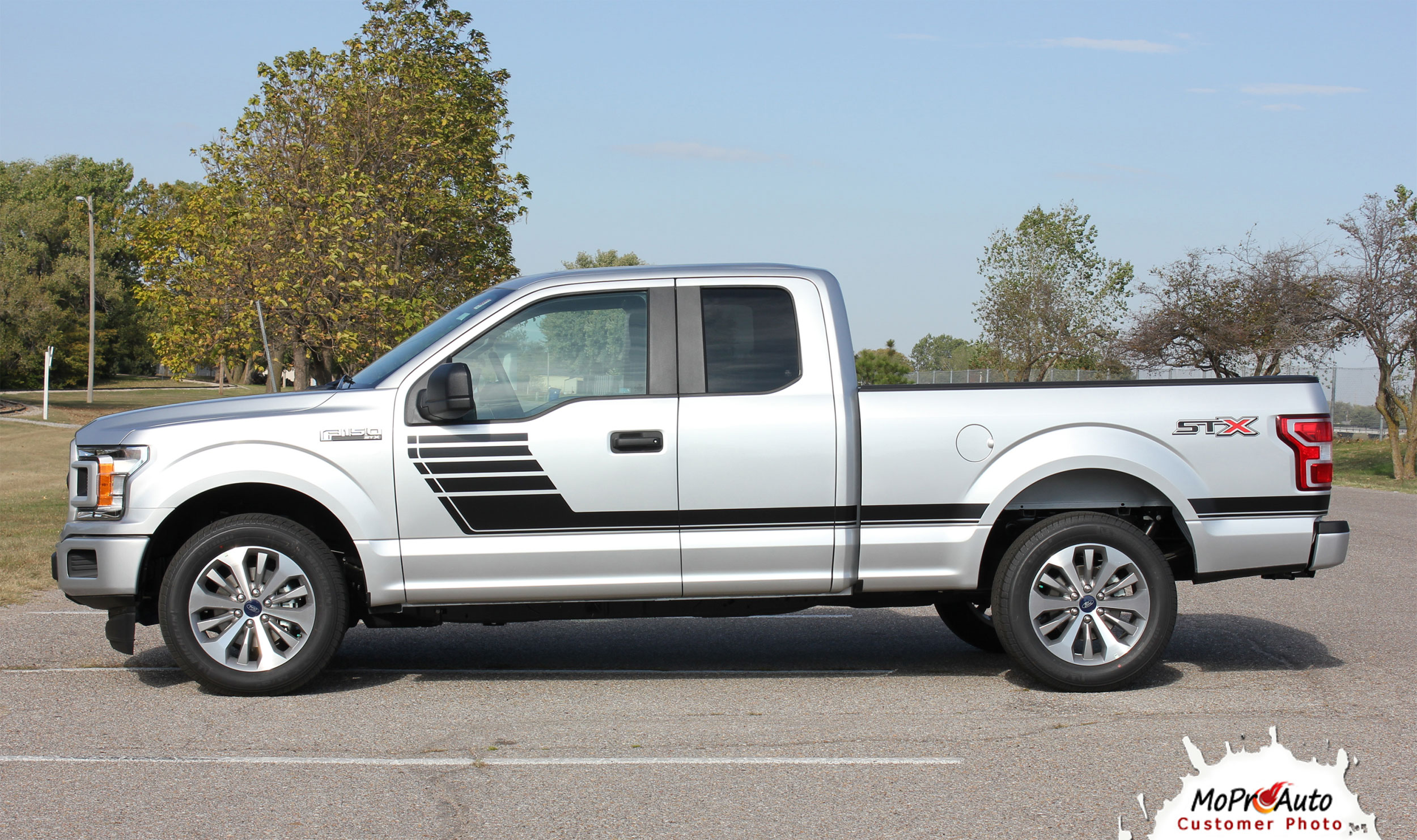 2021, 2022, 2023 SPEEDWAY Special Edition Ford F-Series F-150 Door Hockey Stick Appearance Package Vinyl Graphics and Decals Kit by MoProAuto Pro Design Series
