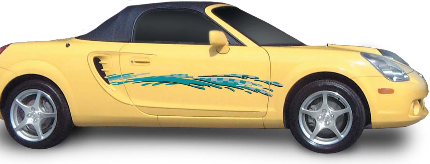 HYDRO : Vinyl Graphics Decals Stripes Kit (Universal Fit Shown on Small Convertible)