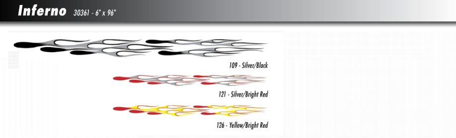 INFERNO : Vinyl Graphics Decals Stripes Kit (Universal Fit Shown on Dodge Ram 1500 Truck)