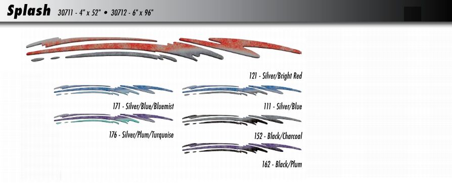 SPLASH : Vinyl Graphics Decals Stripes Kit (Universal Fit Shown on Small Midsize Car)