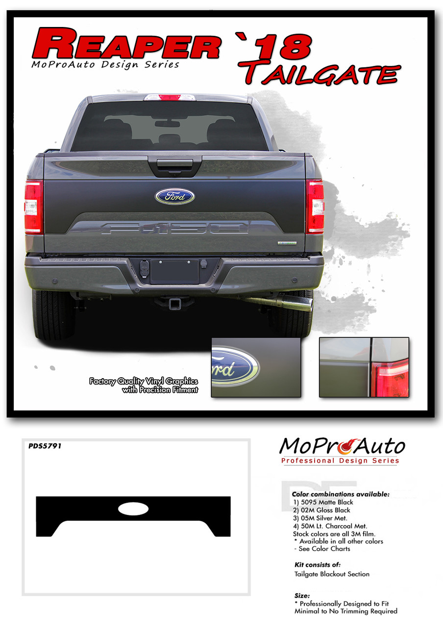 2018 2019 2020 REAPER Tailgate Blackout Solid REAPER Style Ford F-Series F-150 Appearance Package Vinyl Graphics and Decals Kit by MoProAuto Pro Design Series