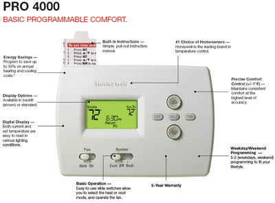 Honeywell Pro 4000 Thermostat Manual