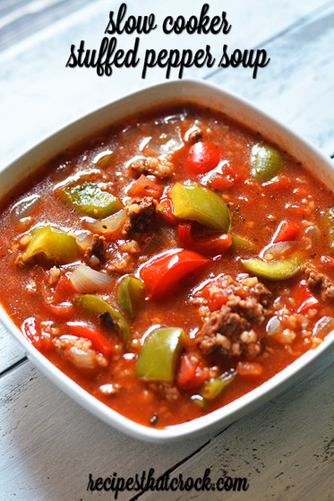 Slow Cooker Stuffed Green Pepper Soup