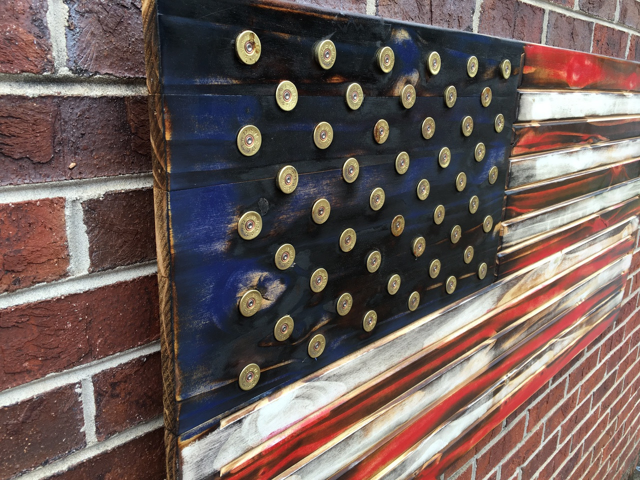 Side Shotgun Shell Wooden American Flag Side Shotgun Shell Wooden American Flag
