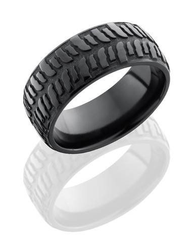 Tire Tread Wedding Rings Camokix 9mm Black Zirconium Bogger Tire Ring