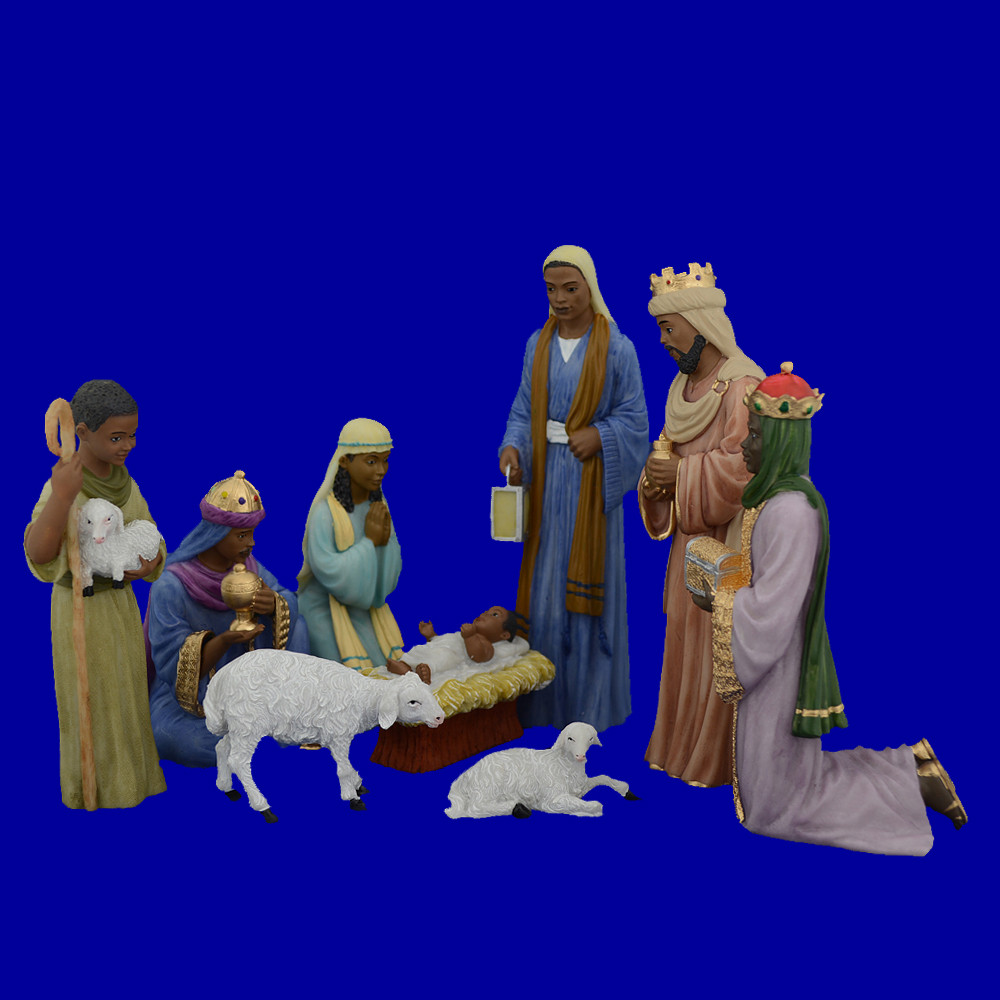 African American Nativity 9 piece Set