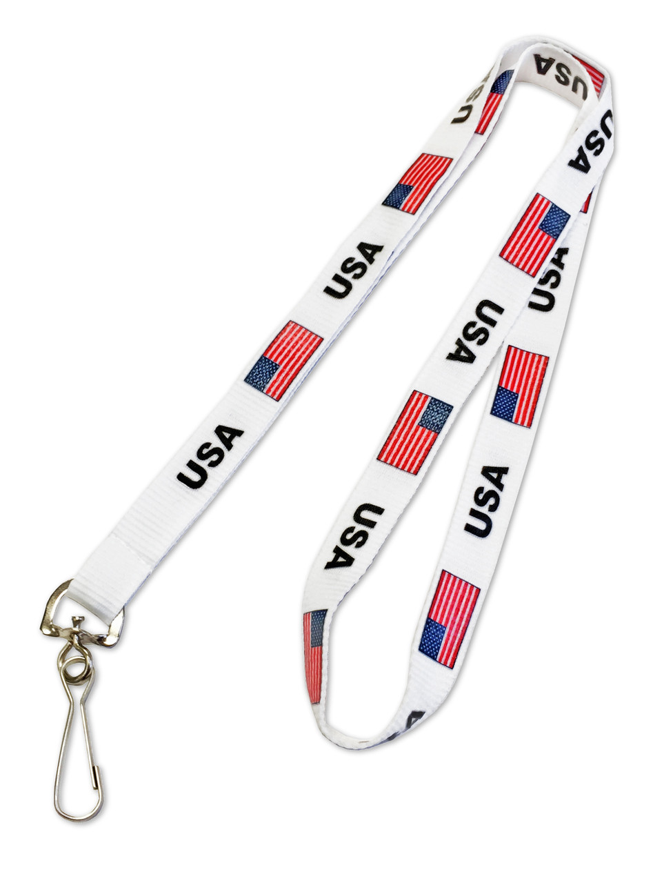 PrePrinted USA FLAG Lanyards w/ Swivel Hook Kenny Products